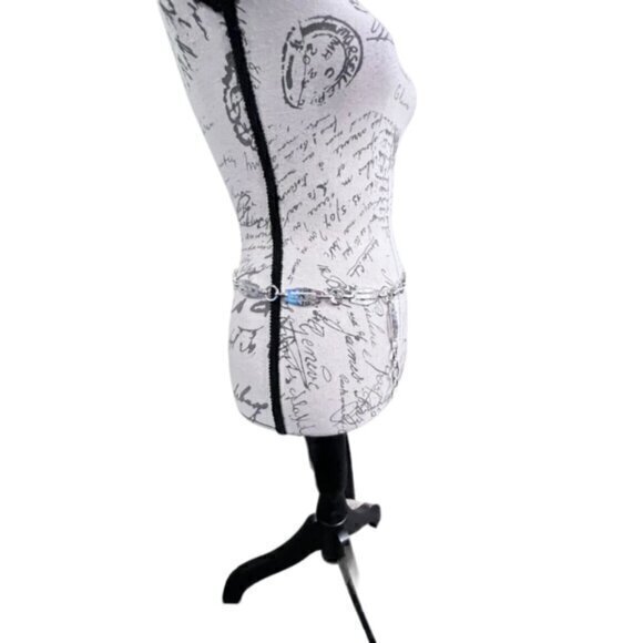 Shiny Silver Chain Belt Up to 35" BOHO Coastal Preppy Nautical Dressy Office - Picture 5 of 8